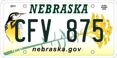 NE license plate CFV875