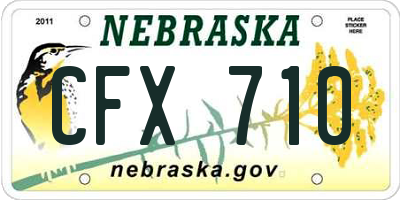 NE license plate CFX710