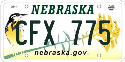 NE license plate CFX775