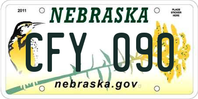 NE license plate CFY090