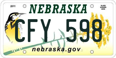 NE license plate CFY598