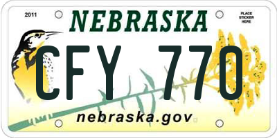 NE license plate CFY770
