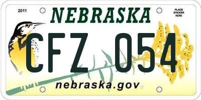 NE license plate CFZ054