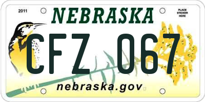 NE license plate CFZ067