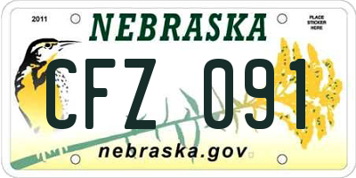 NE license plate CFZ091
