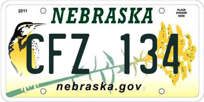 NE license plate CFZ134