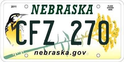 NE license plate CFZ270