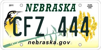 NE license plate CFZ444