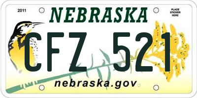 NE license plate CFZ521