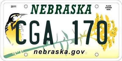 NE license plate CGA170