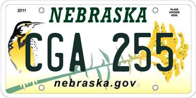 NE license plate CGA255