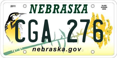 NE license plate CGA276