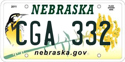 NE license plate CGA332