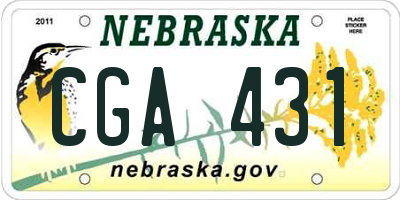 NE license plate CGA431