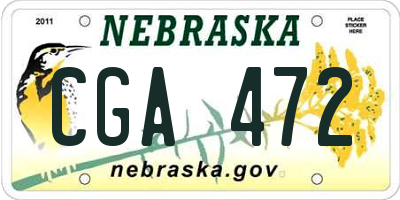 NE license plate CGA472