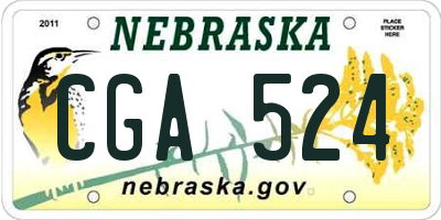 NE license plate CGA524