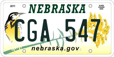 NE license plate CGA547