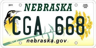 NE license plate CGA668