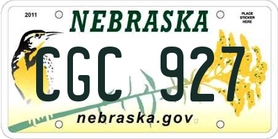 NE license plate CGC927