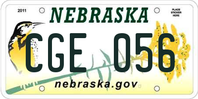 NE license plate CGE056