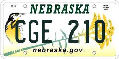 NE license plate CGE210