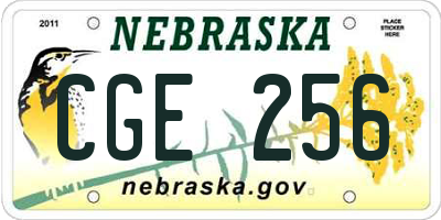 NE license plate CGE256