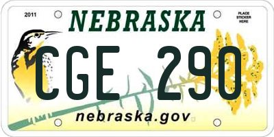 NE license plate CGE290