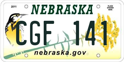 NE license plate CGF141