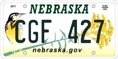 NE license plate CGF427
