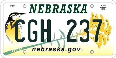 NE license plate CGH237