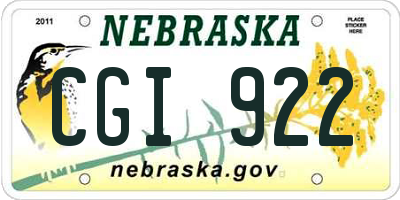 NE license plate CGI922