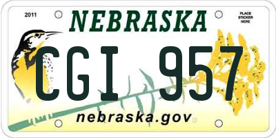 NE license plate CGI957