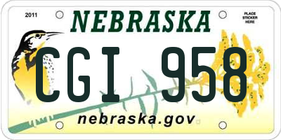 NE license plate CGI958