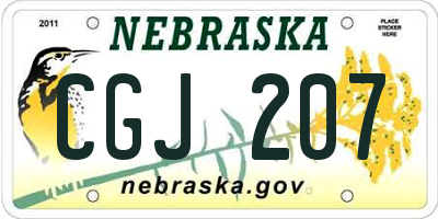 NE license plate CGJ207