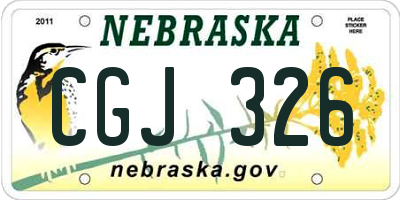 NE license plate CGJ326