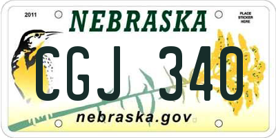 NE license plate CGJ340