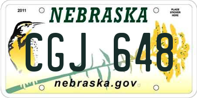 NE license plate CGJ648