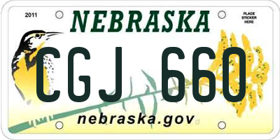 NE license plate CGJ660