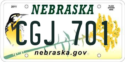 NE license plate CGJ701