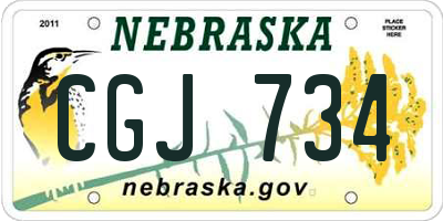 NE license plate CGJ734