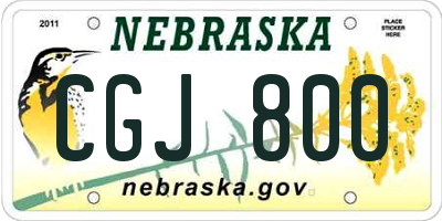 NE license plate CGJ800