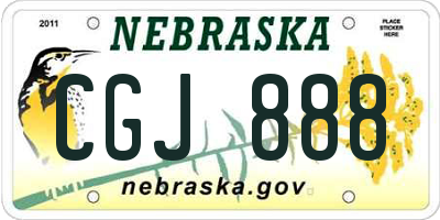 NE license plate CGJ888