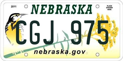 NE license plate CGJ975