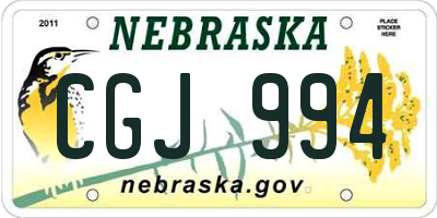 NE license plate CGJ994