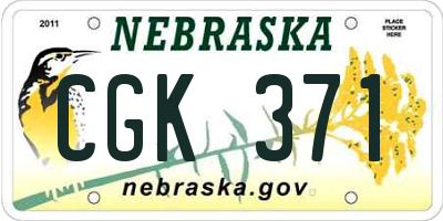 NE license plate CGK371