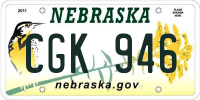 NE license plate CGK946