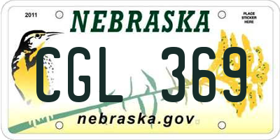 NE license plate CGL369