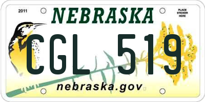 NE license plate CGL519