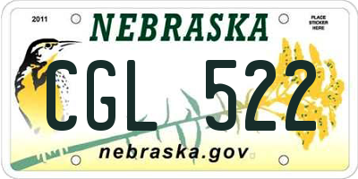 NE license plate CGL522
