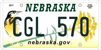 NE license plate CGL570